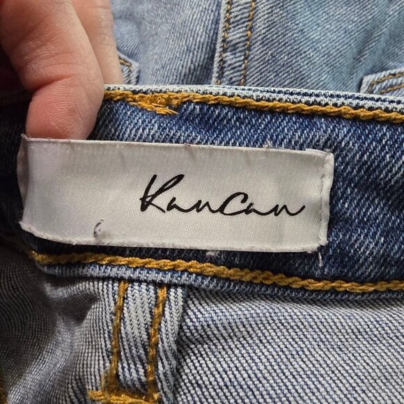 Kancan Raw Hem Destructed Mid-Rise Cropped Button Fly Jeans Sz 26 - Picture 6 of 9